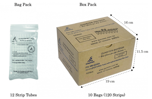 Ống qPCR (strip tube 8 ống) 0.2mL hãng Gunster MB-Q200A